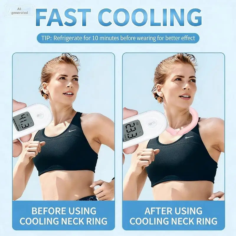 Cooling Tube and Ice Ring for Neck Offers Instant Relief from Heat Ideal for Outdoor Use